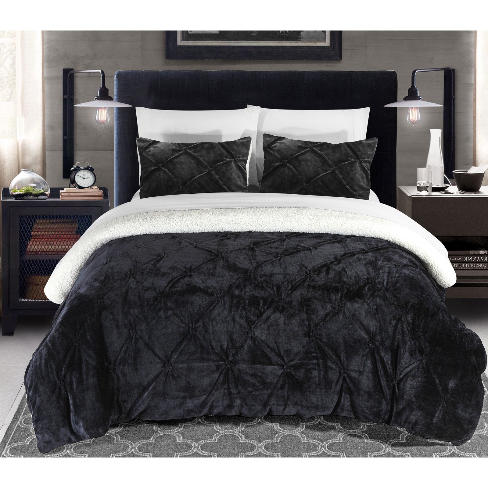 gray sherpa comforter